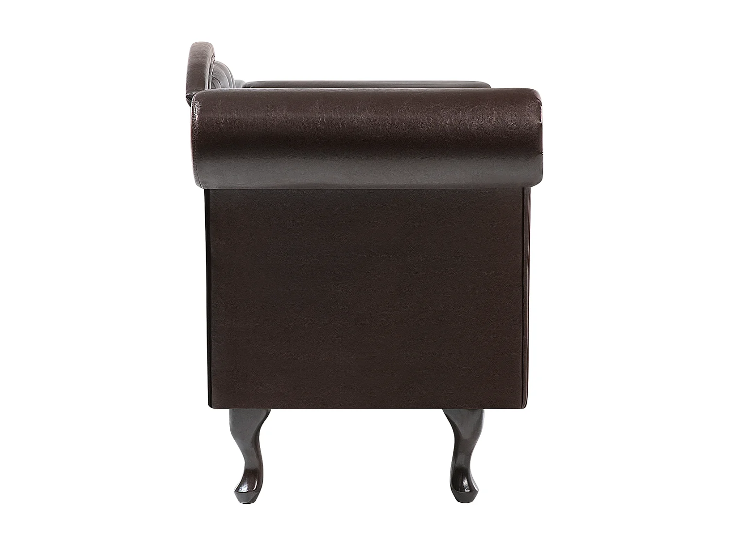 Chaise longue izquierdo LATTES Piel sintética Marrón oscuro