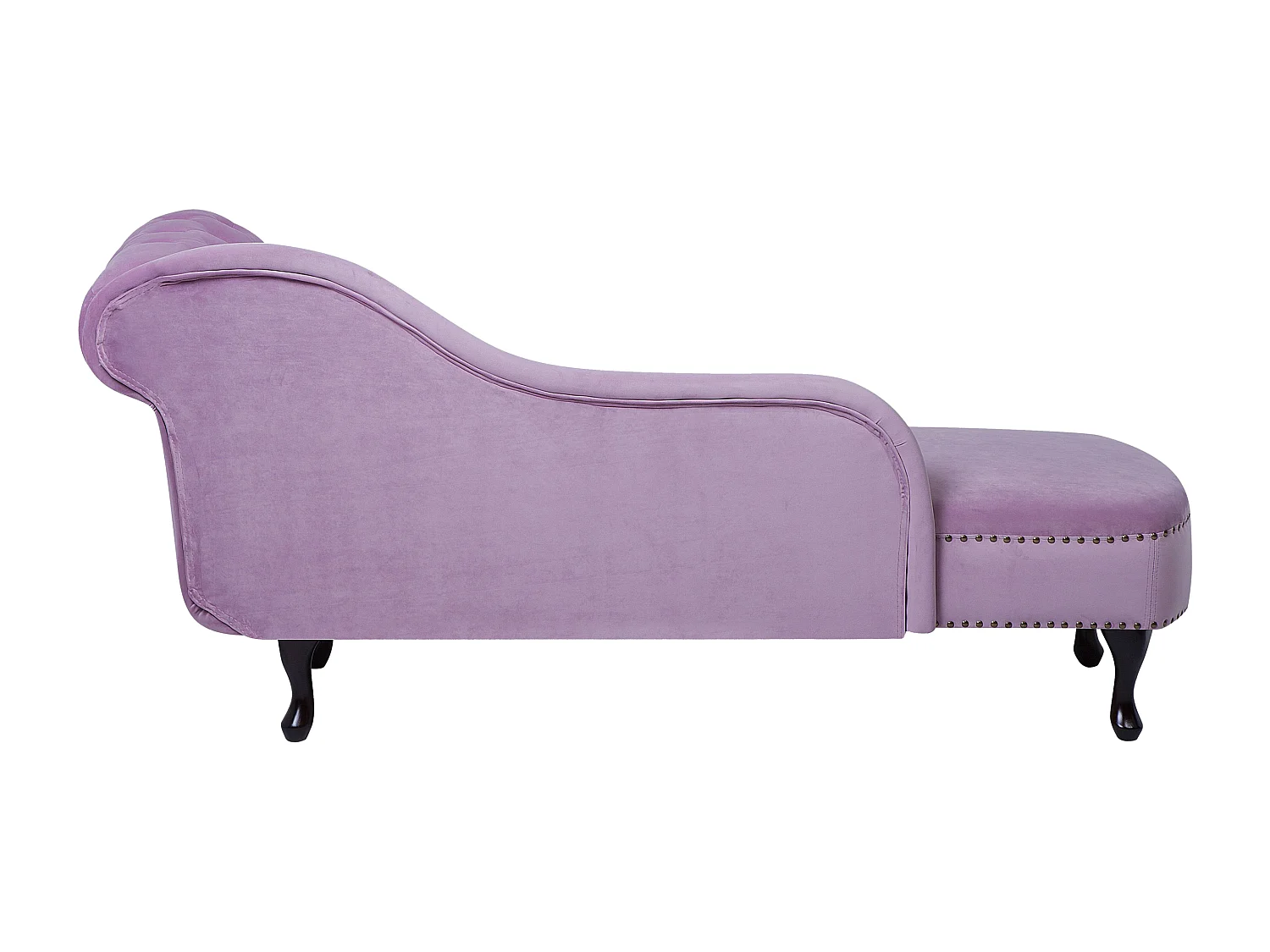 Chaise longue derecho NIMES Terciopelo Violeta claro