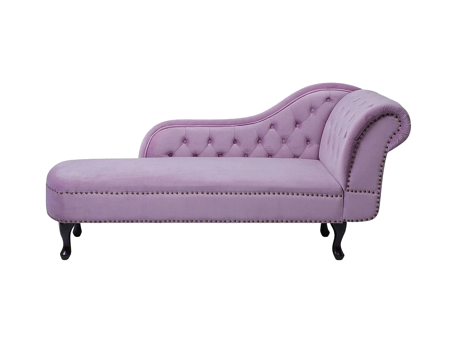 Chaise longue côté droit NIMES Velours Violet clair