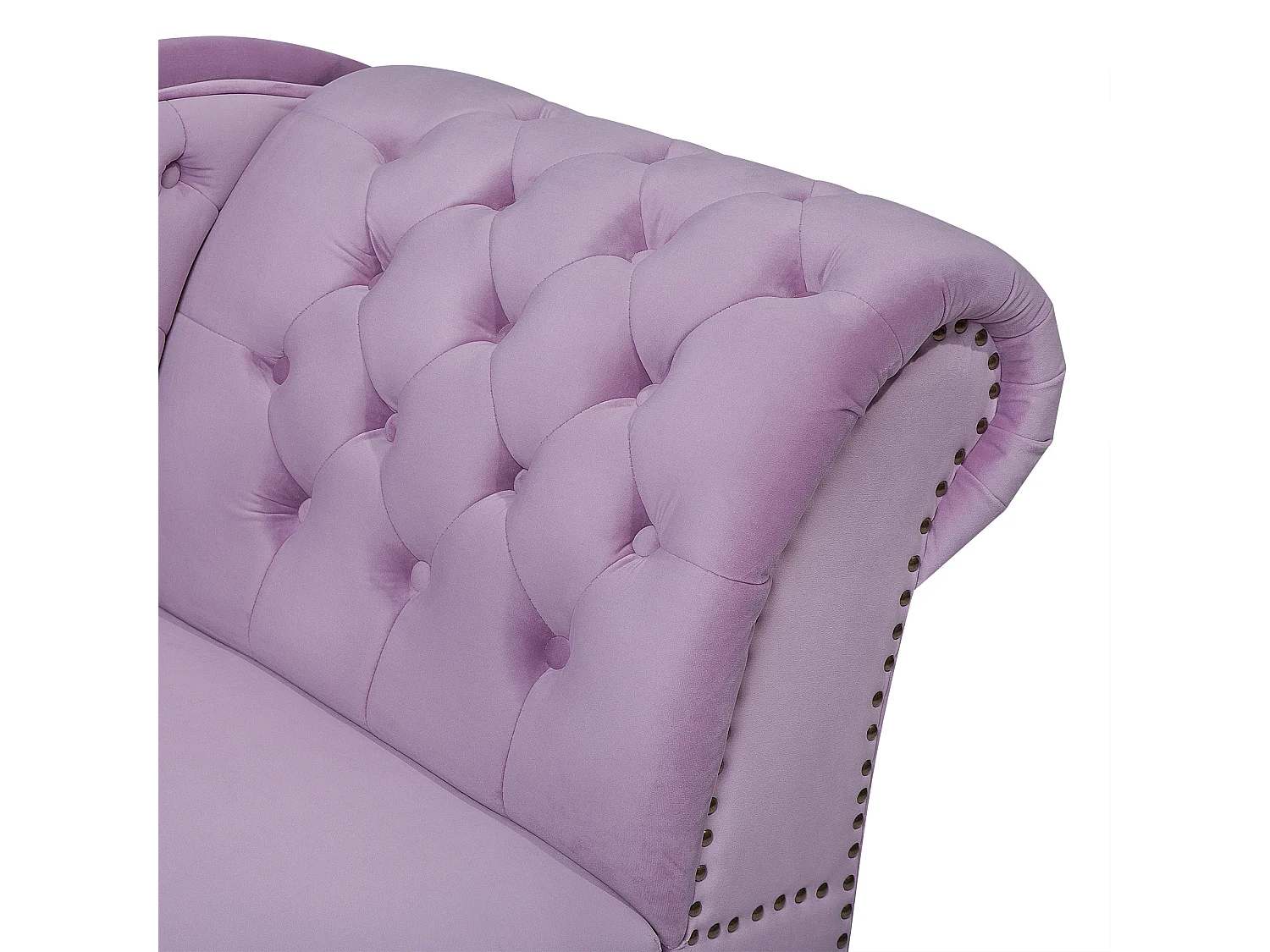 Rechtszijdige chaise longue NIMES Fluweel Lichtviolet