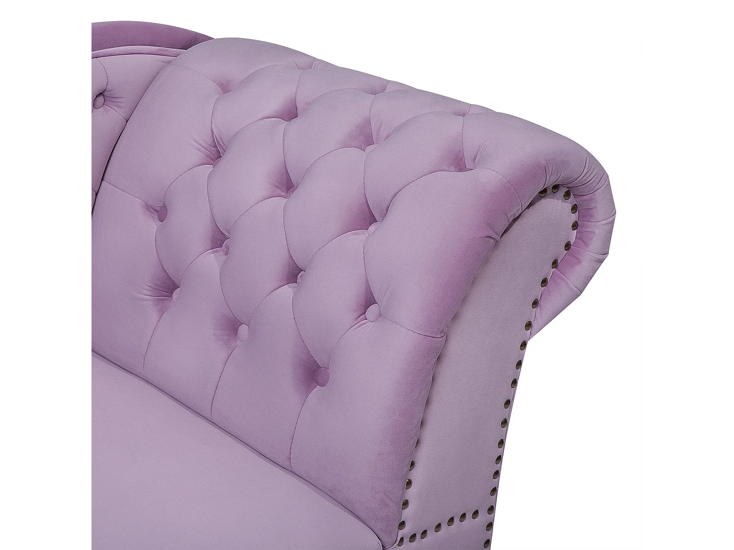 Rechtszijdige chaise longue NIMES Fluweel Lichtviolet