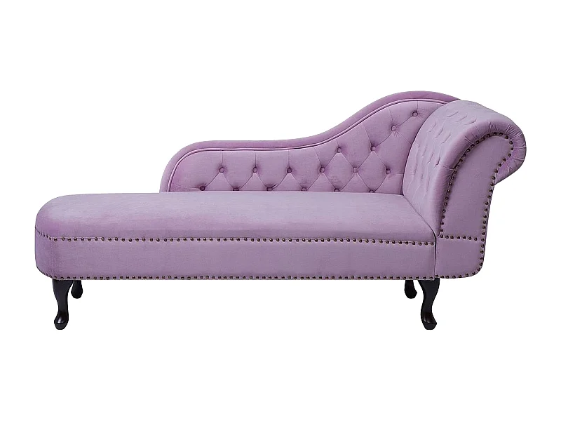 Chaise longue côté droit NIMES Velours Violet clair