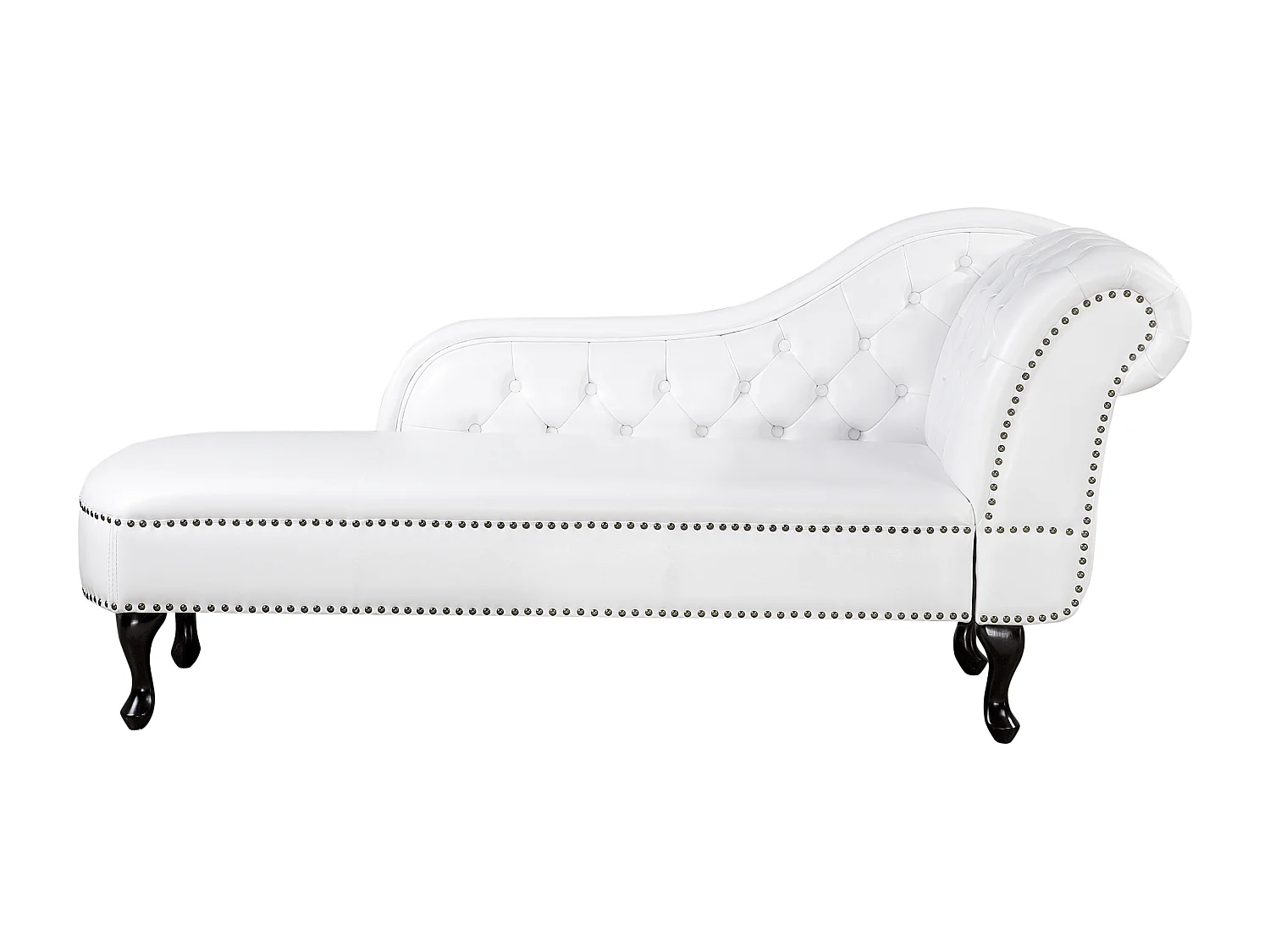 Chaise longue côté droit NIMES Cuir PU Blanc