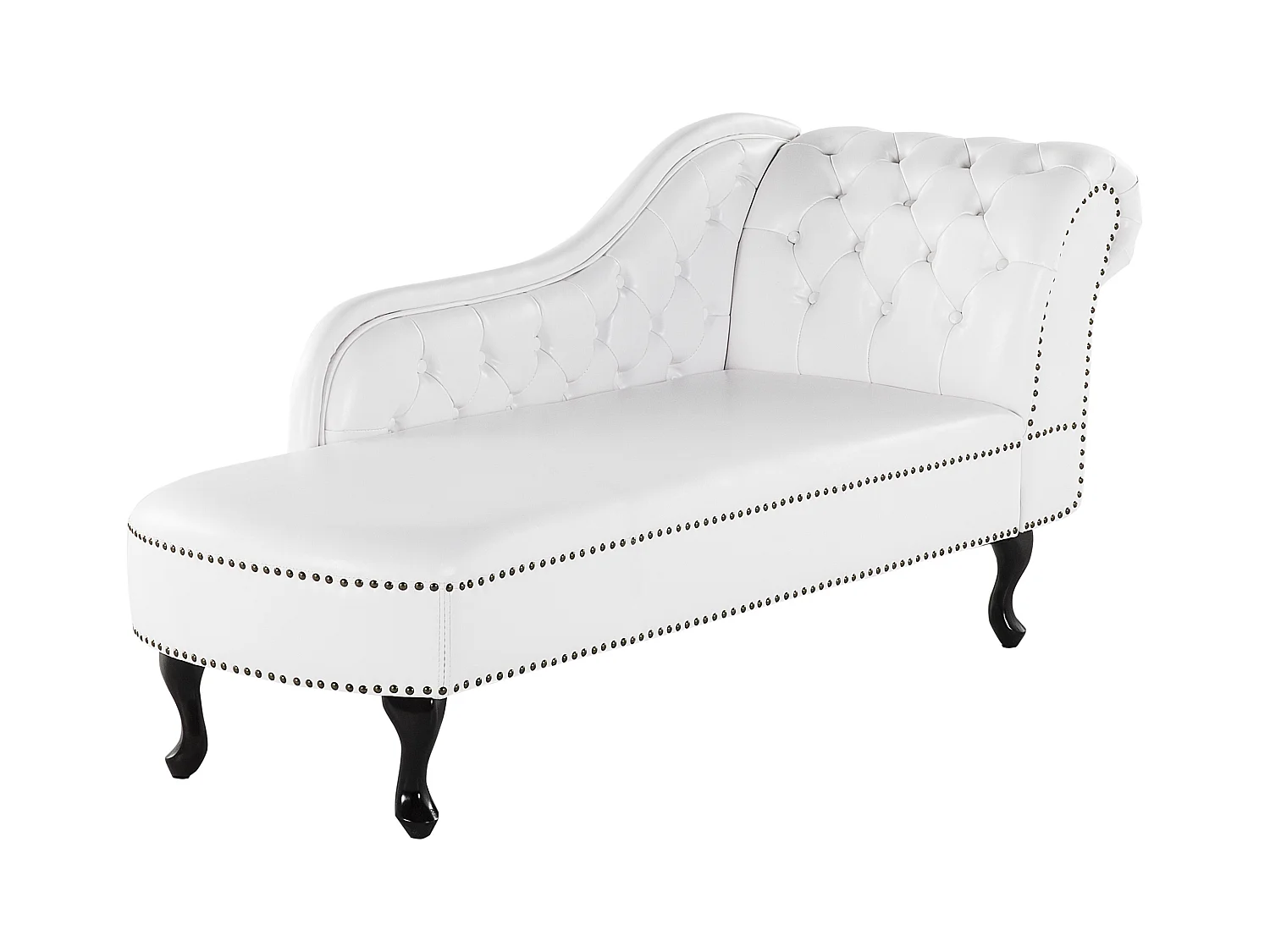 Chaise longue côté droit NIMES Cuir PU Blanc