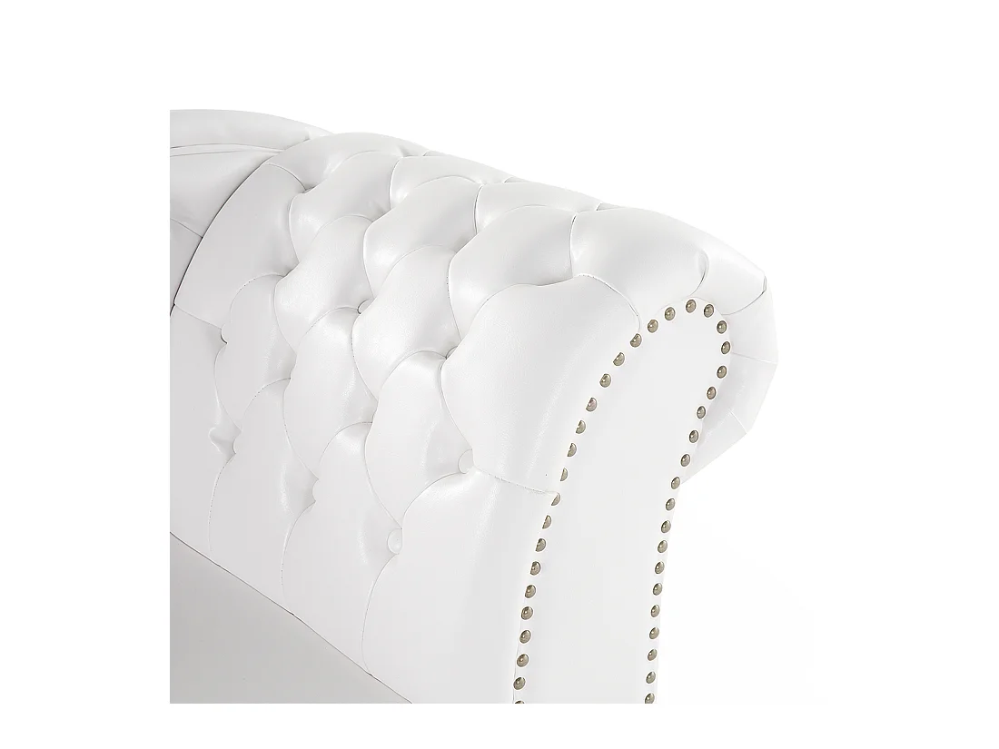 Chaise longue côté droit NIMES Cuir PU Blanc