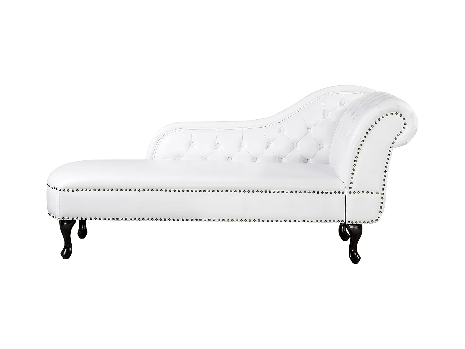 Chaise longue côté droit NIMES Cuir PU Blanc
