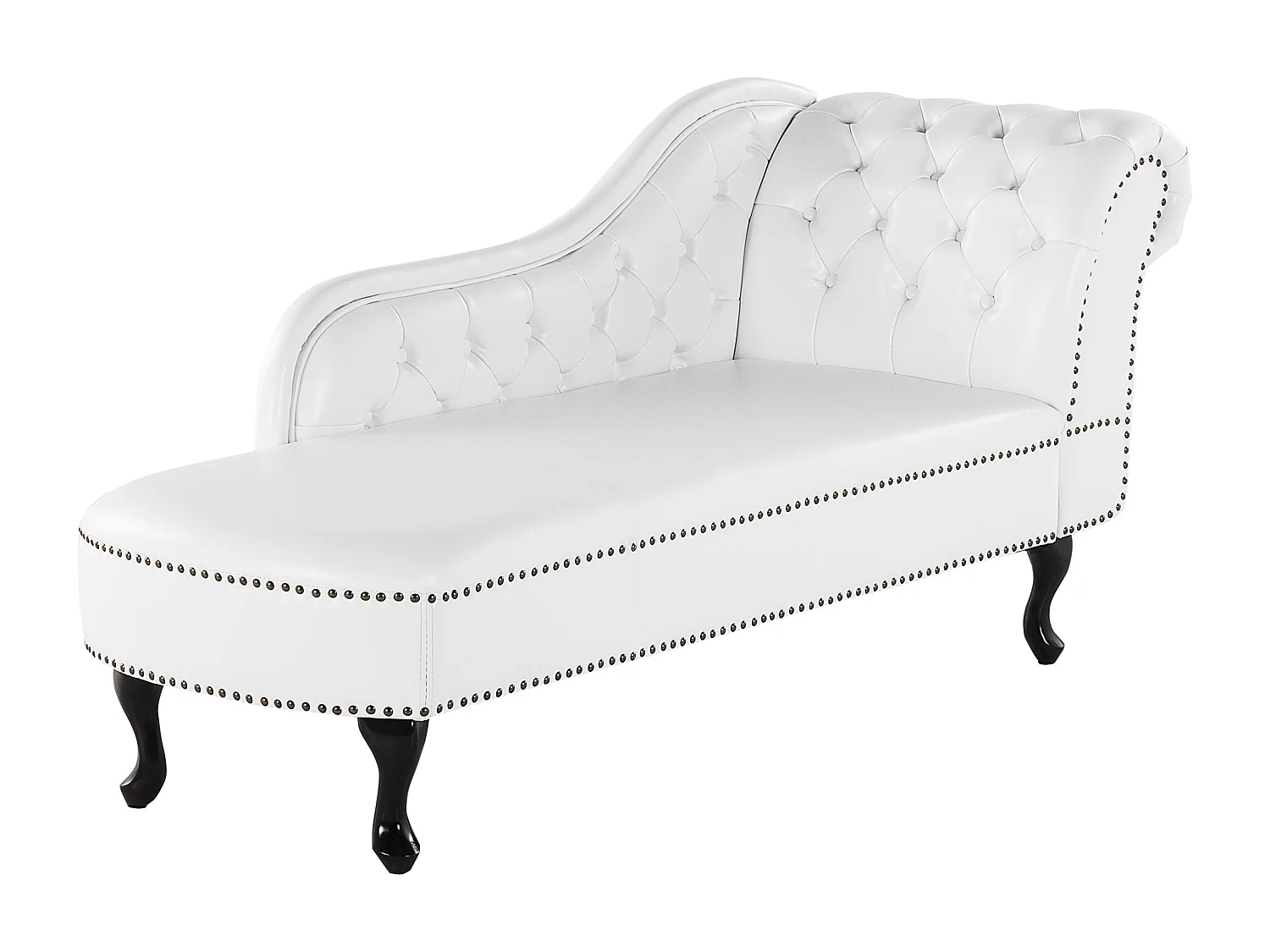 Rechtszijdige chaise longue NIMES Kunstleer Wit