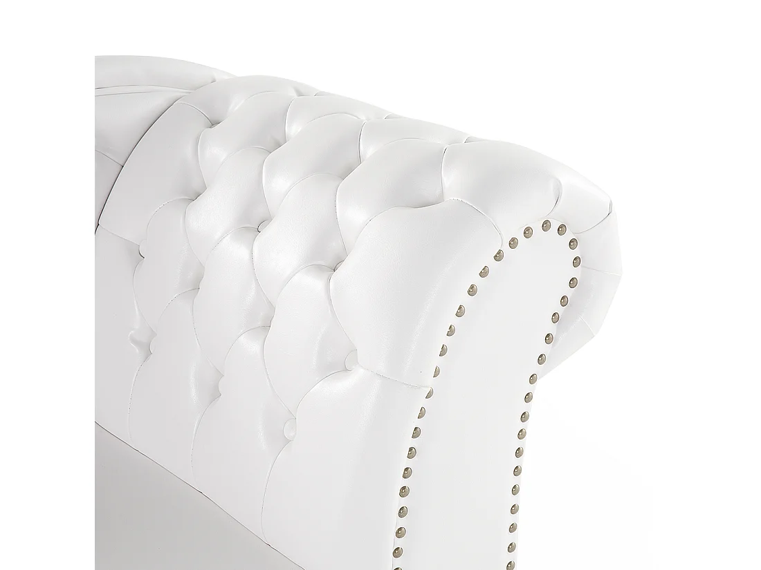 Rechtszijdige chaise longue NIMES Kunstleer Wit