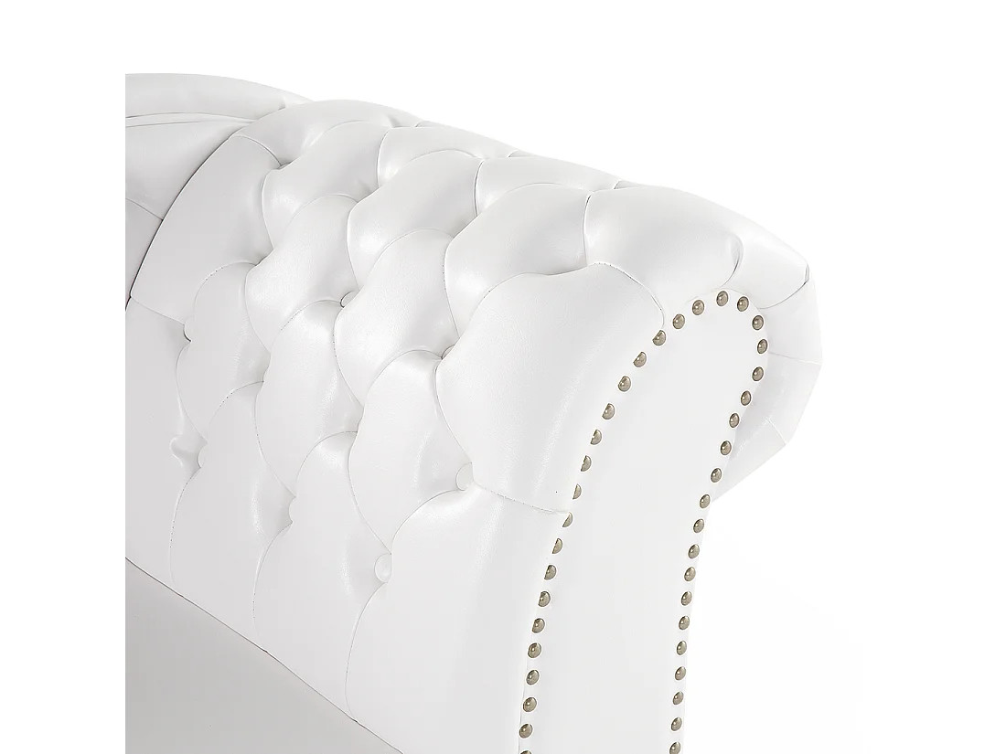 Rechtszijdige chaise longue NIMES Kunstleer Wit