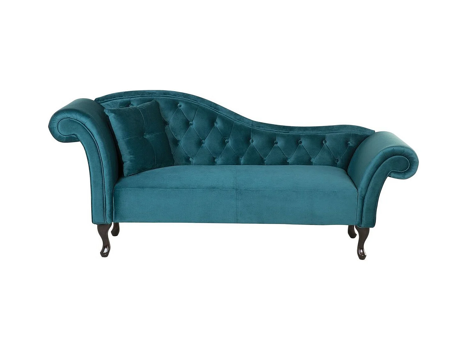 Chaise longue côté droite LATTES Velours Bleu paon
