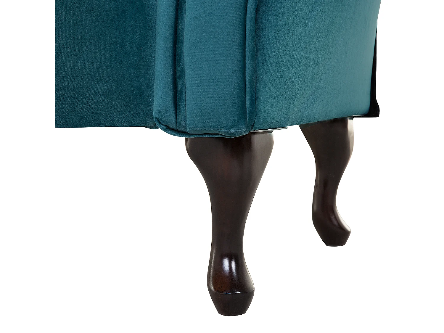 Chaiselongue Samt blau grün links gesteppt mit Kissen Chesterfield-Stil Lattes