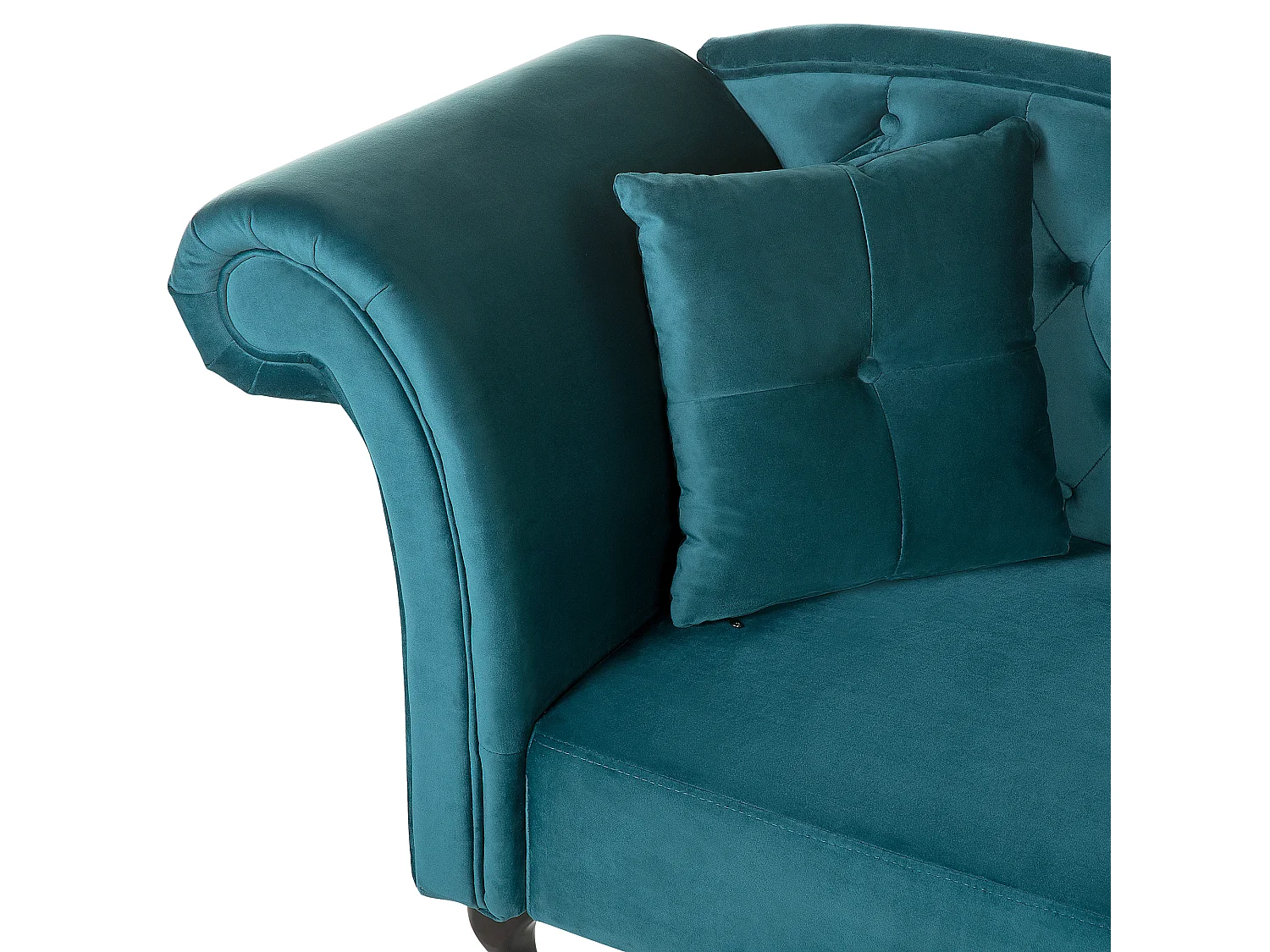 Chaise longue côté gauche LATTES Velours Bleu paon