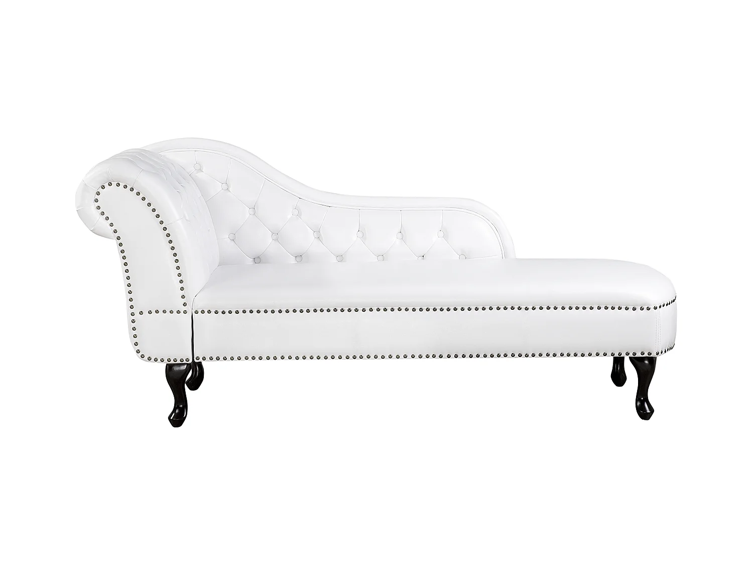 Chaise longue côté droite NIMES Cuir PU Blanc