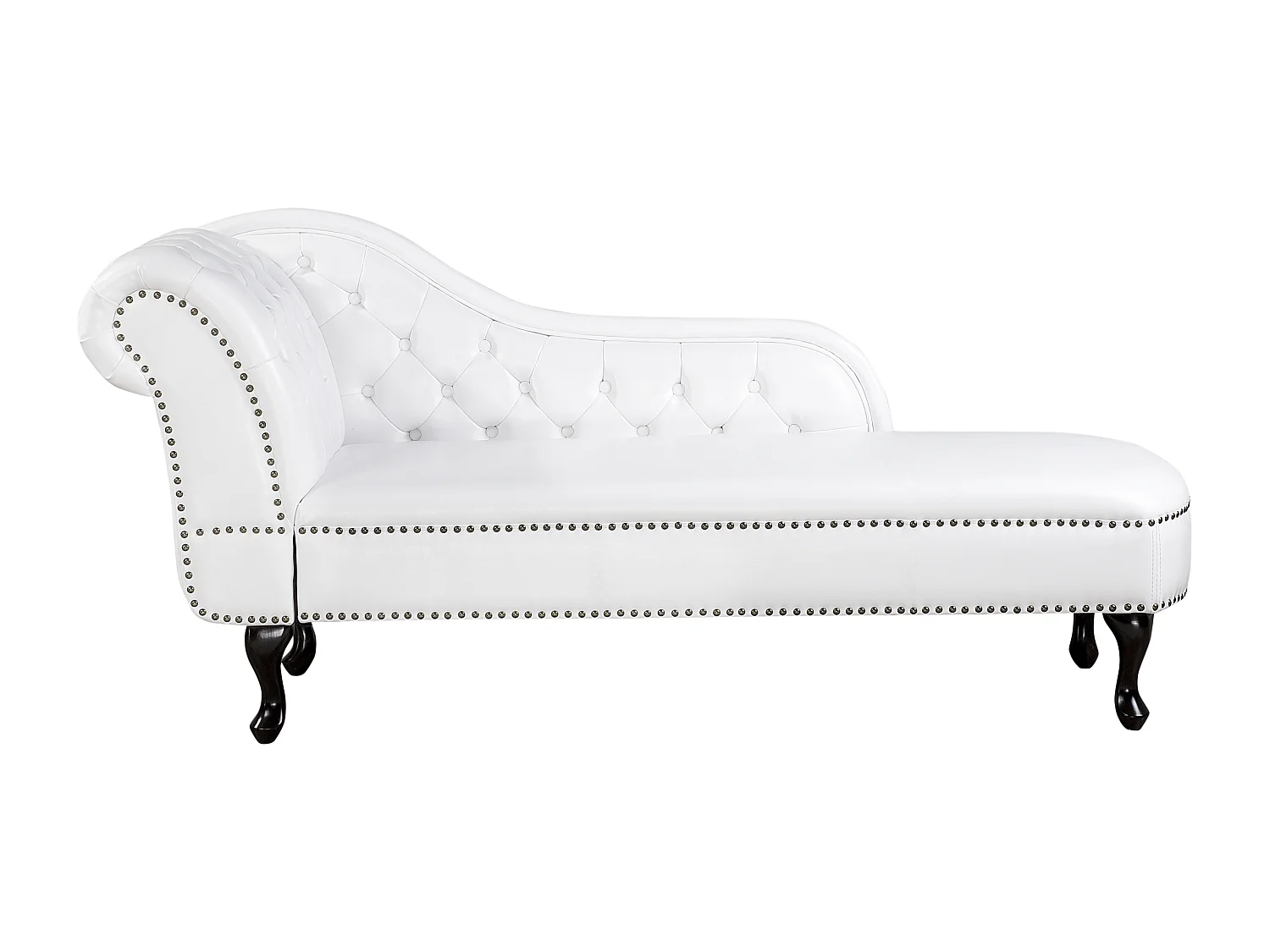 Linkszijdige chaise longue NIMES Kunstleer Wit