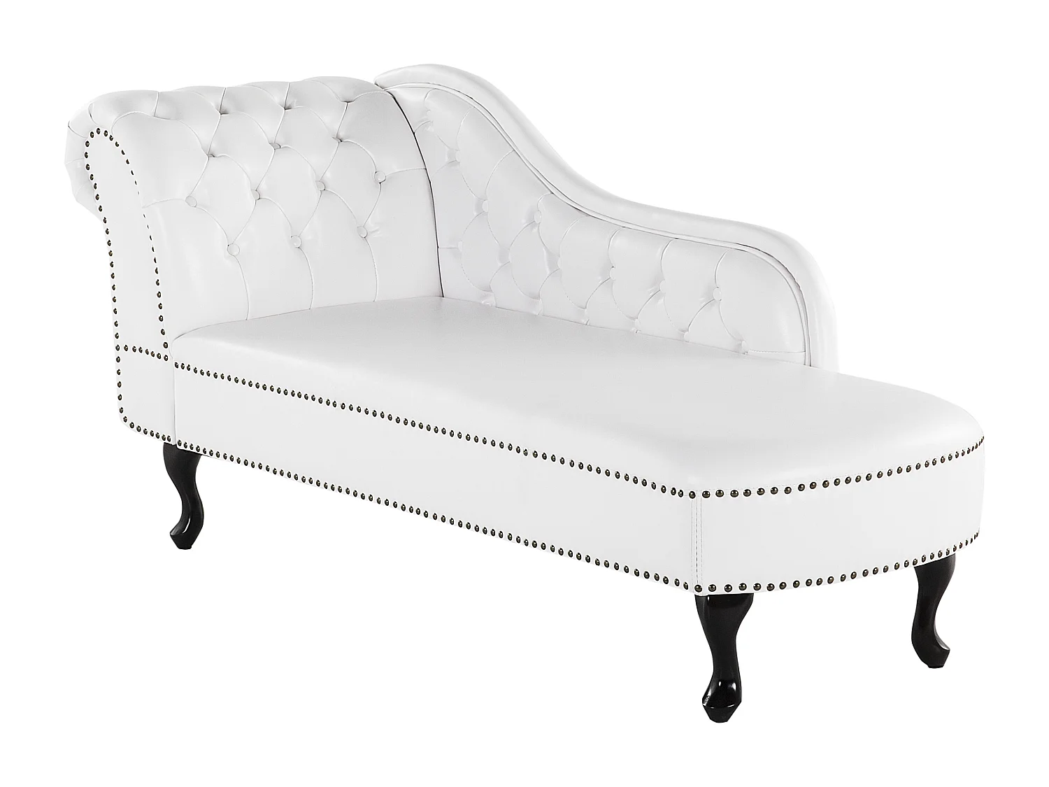 Linkszijdige chaise longue NIMES Kunstleer Wit