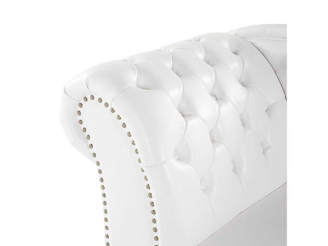 Linkszijdige chaise longue NIMES Kunstleer Wit