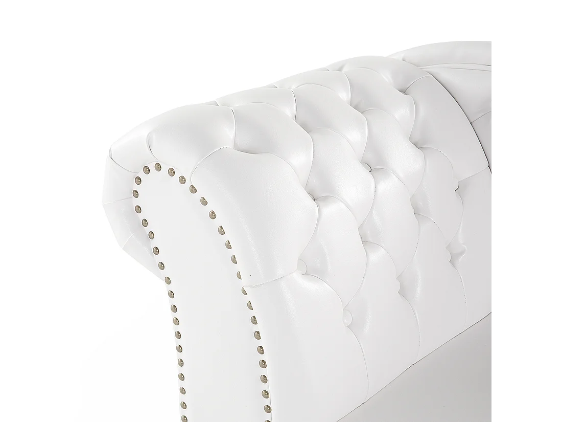 Linkszijdige chaise longue NIMES Kunstleer Wit