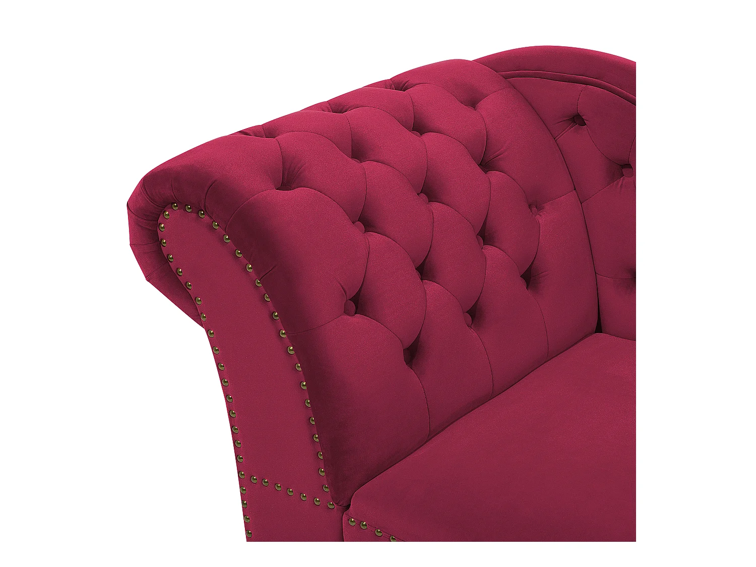 Chaise longue côté droite NIMES Velours Rouge Bordeaux