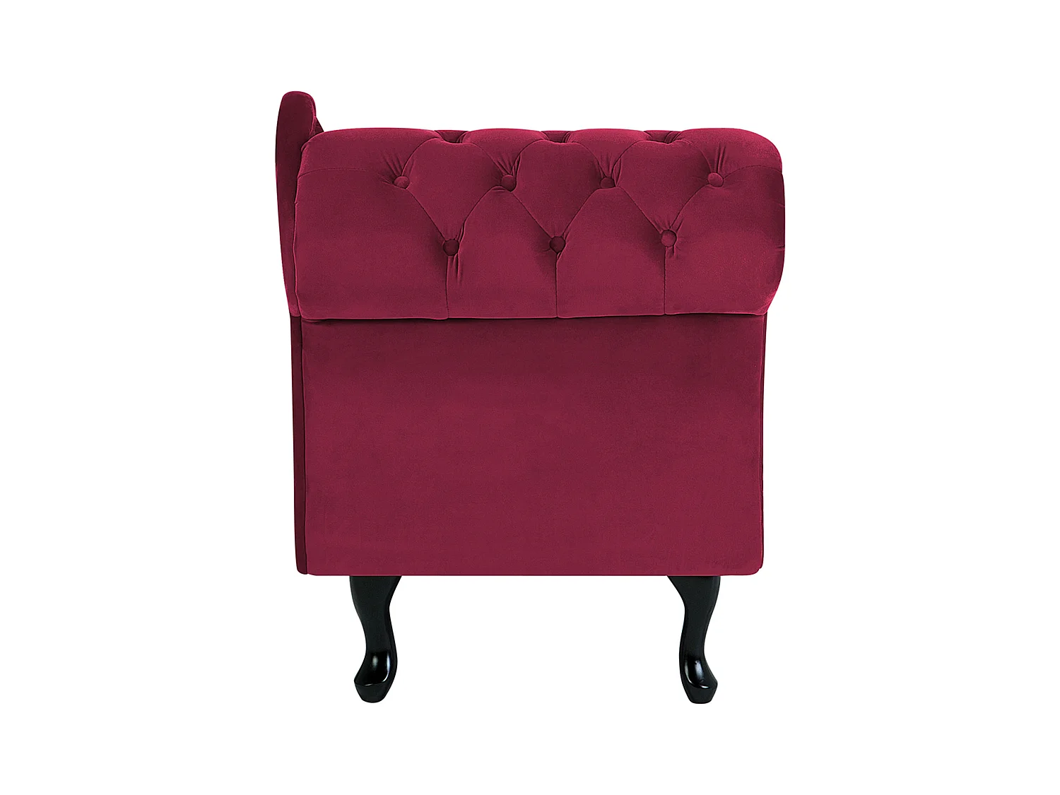 Chaise longue côté droite NIMES Velours Rouge Bordeaux