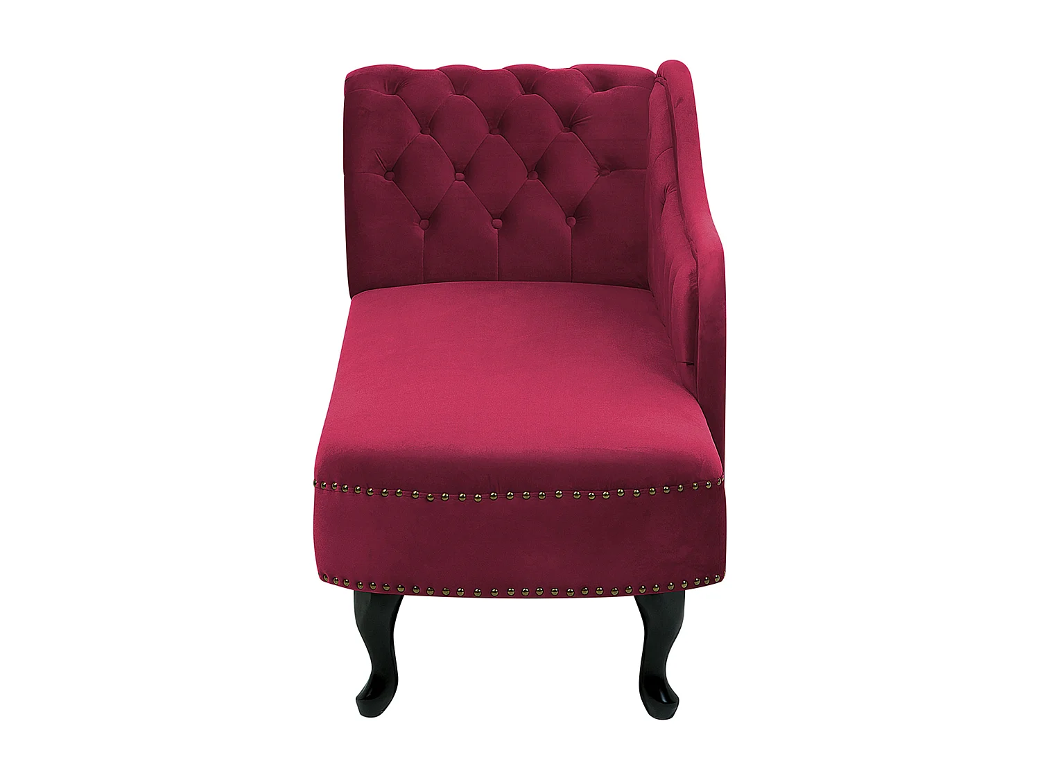 Linkszijdige chaise longue NIMES Fluweel Bordeaux