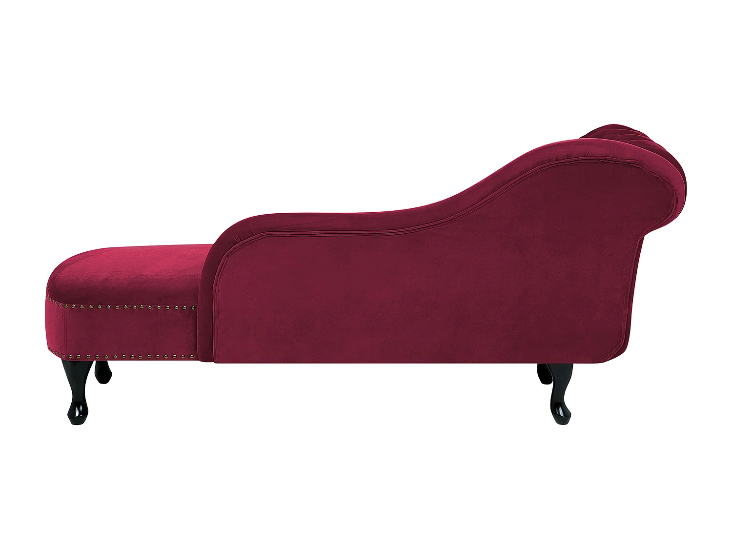 Linkszijdige chaise longue NIMES Fluweel Bordeaux
