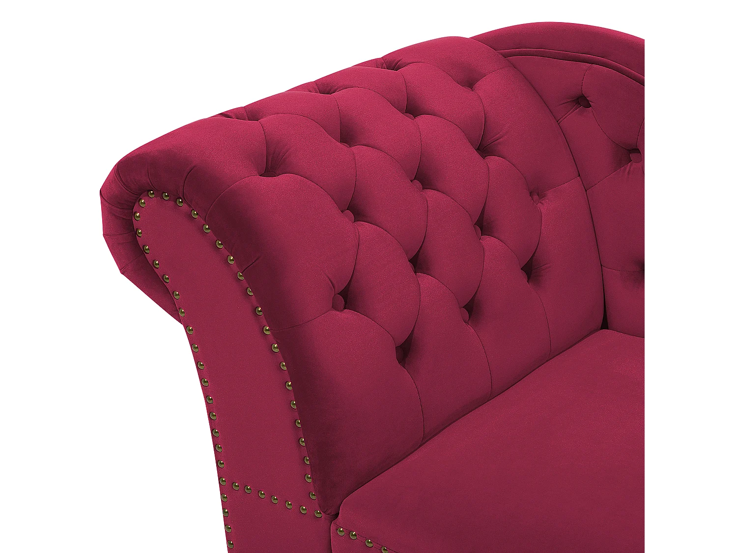 Linkszijdige chaise longue NIMES Fluweel Bordeaux