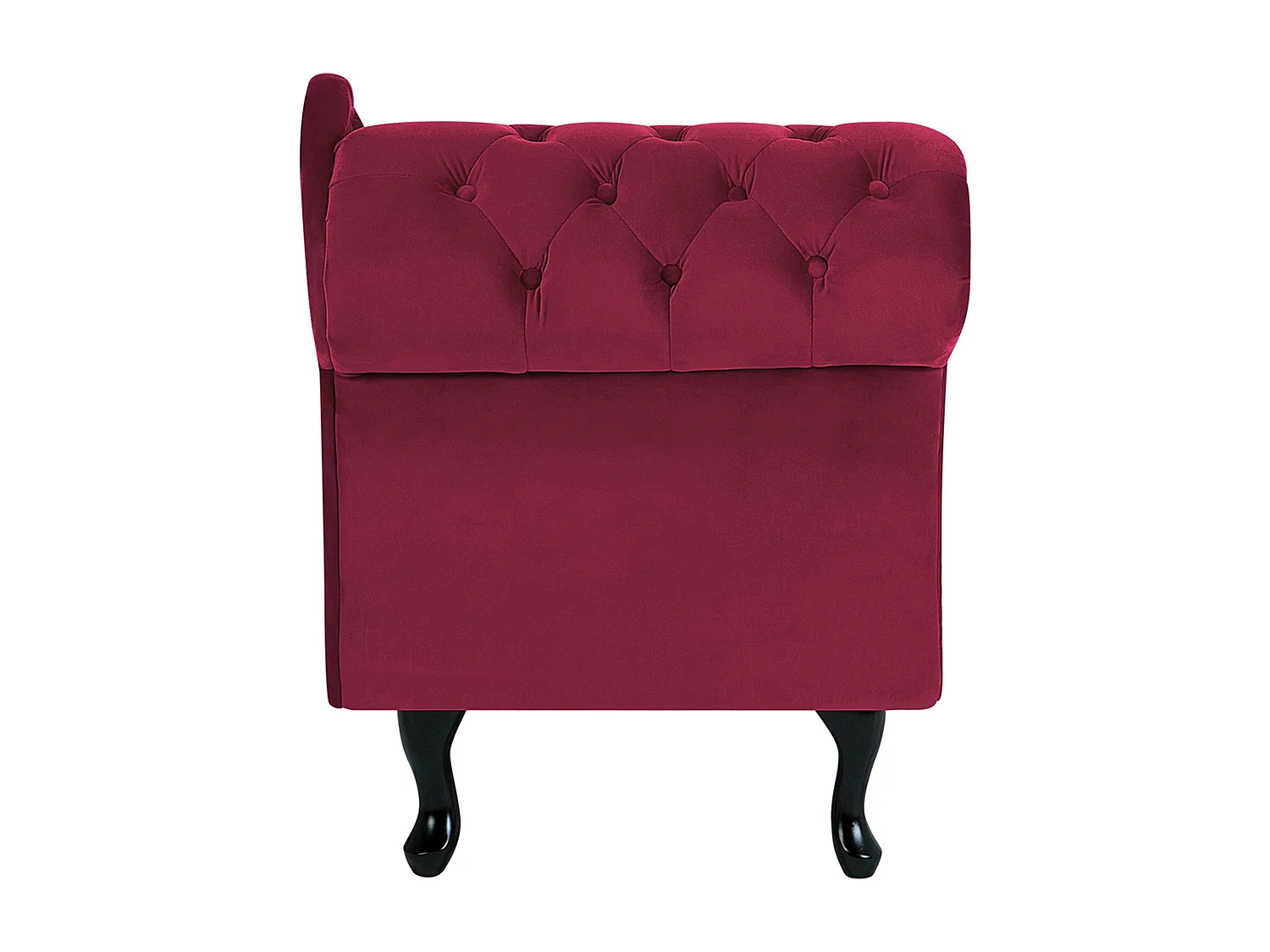 Chaise longue à esquerda NIMES Veludo Bordeaux