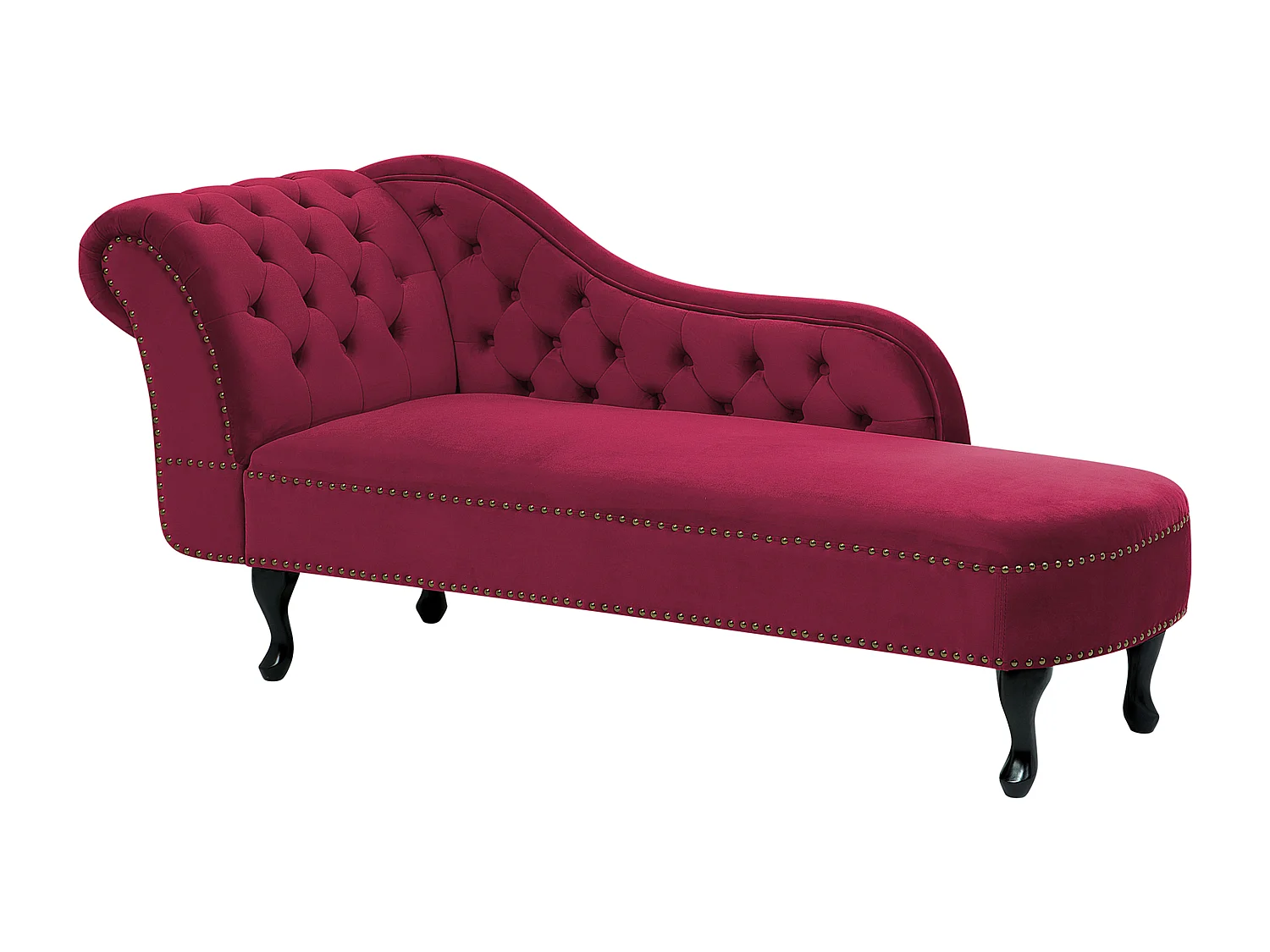 Chaise longue izquierdo NIMES Terciopelo Borgoña