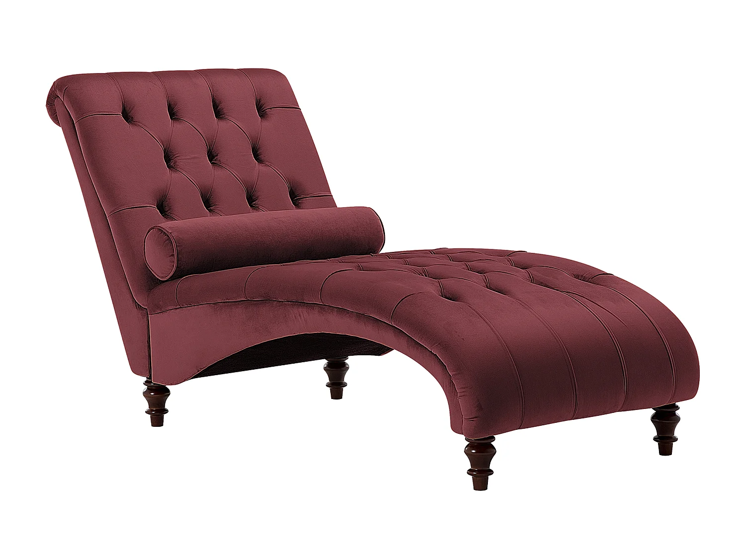Chaise longue MURET Velours Rouge