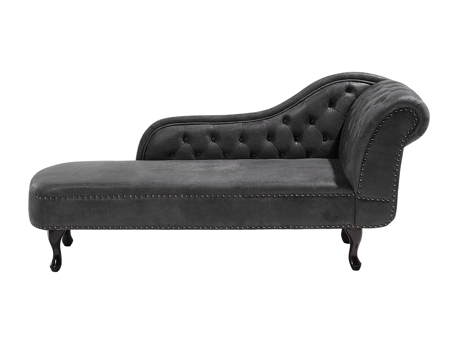 Chaise longue côté droit NIMES Daim synthétique Gris foncé