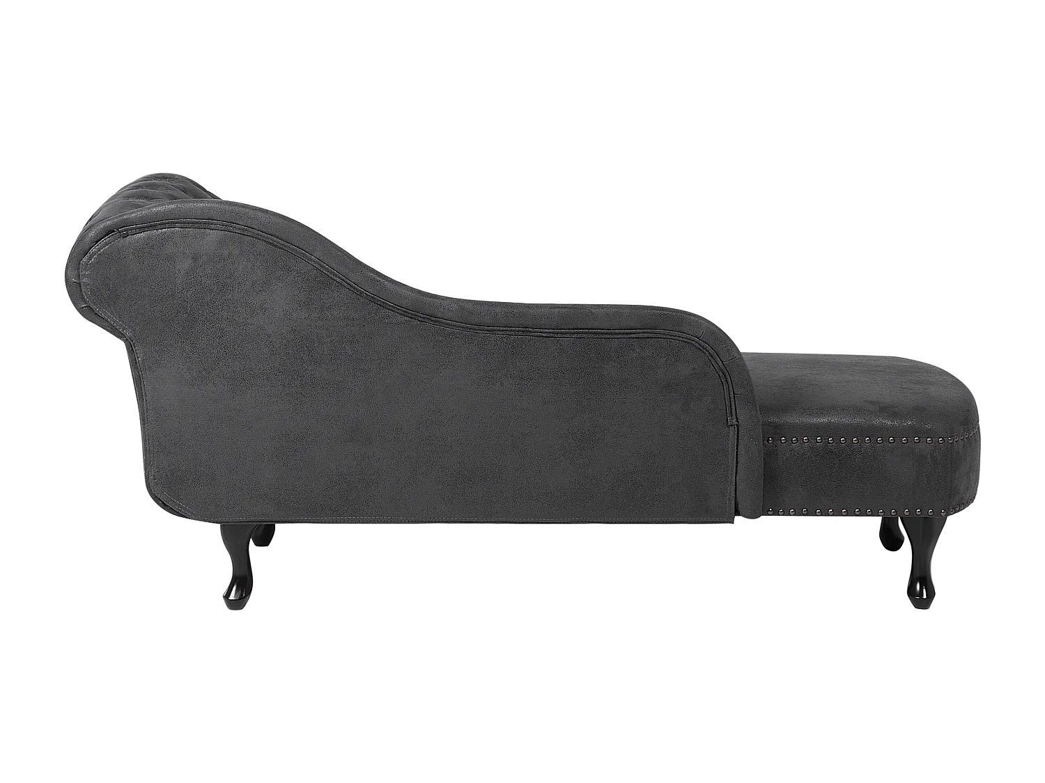 Chaise longue côté droit NIMES Daim synthétique Gris foncé