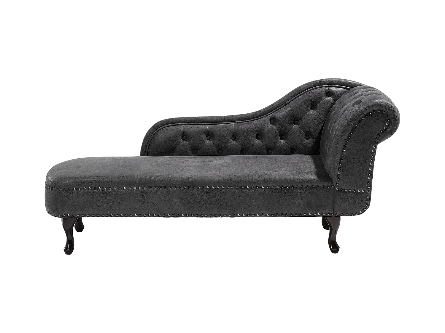 Rechtszijdige chaise longue NIMES Kunstsuède Donkergrijs