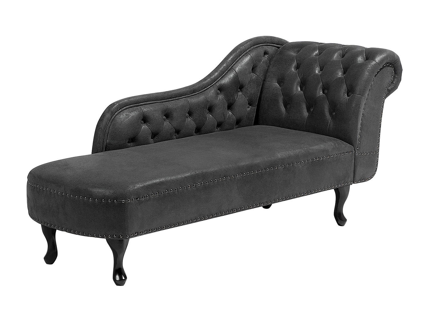 Chaise longue côté droit NIMES Daim synthétique Gris foncé