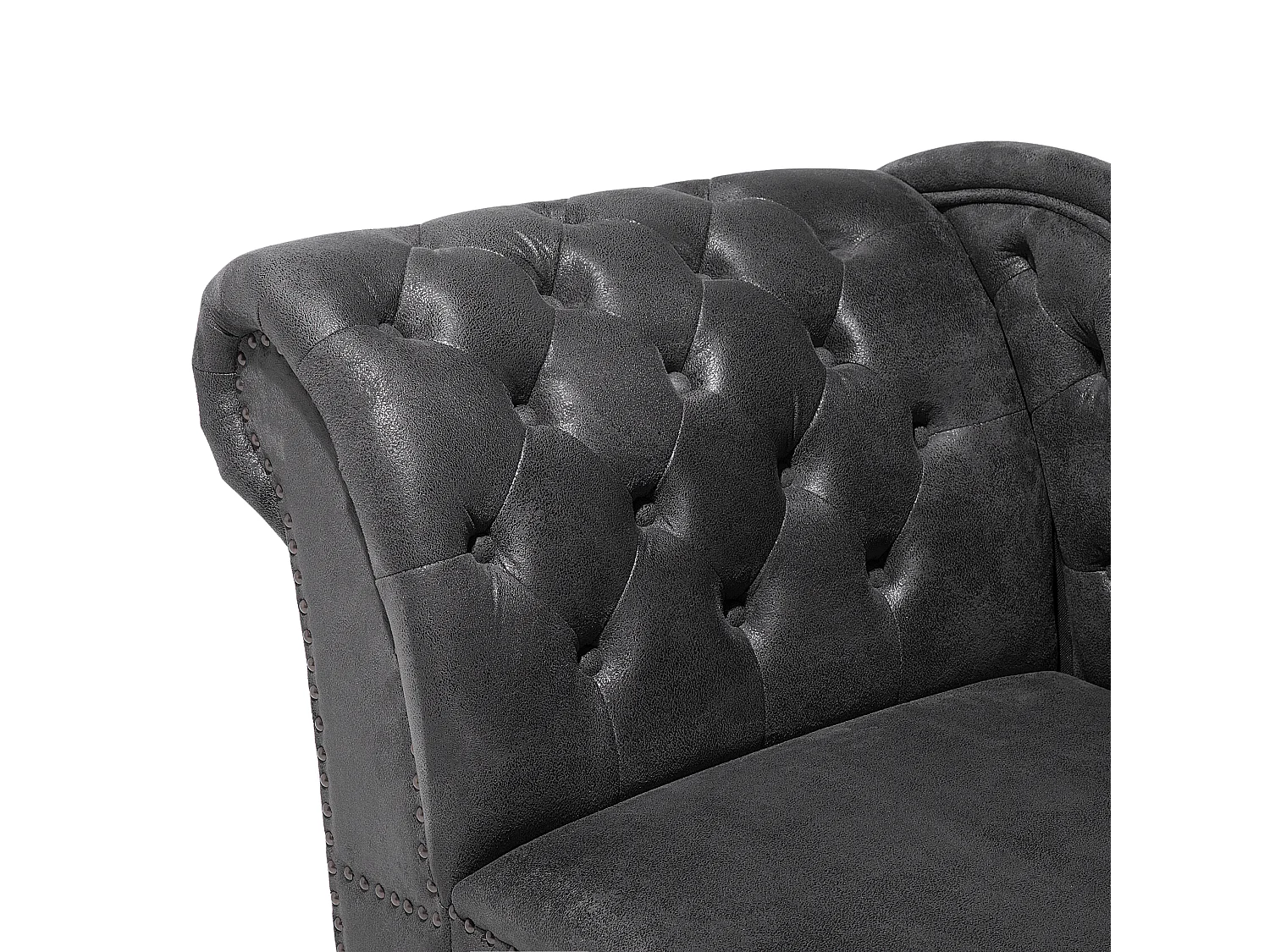Chaise longue côté droit NIMES Daim synthétique Gris foncé