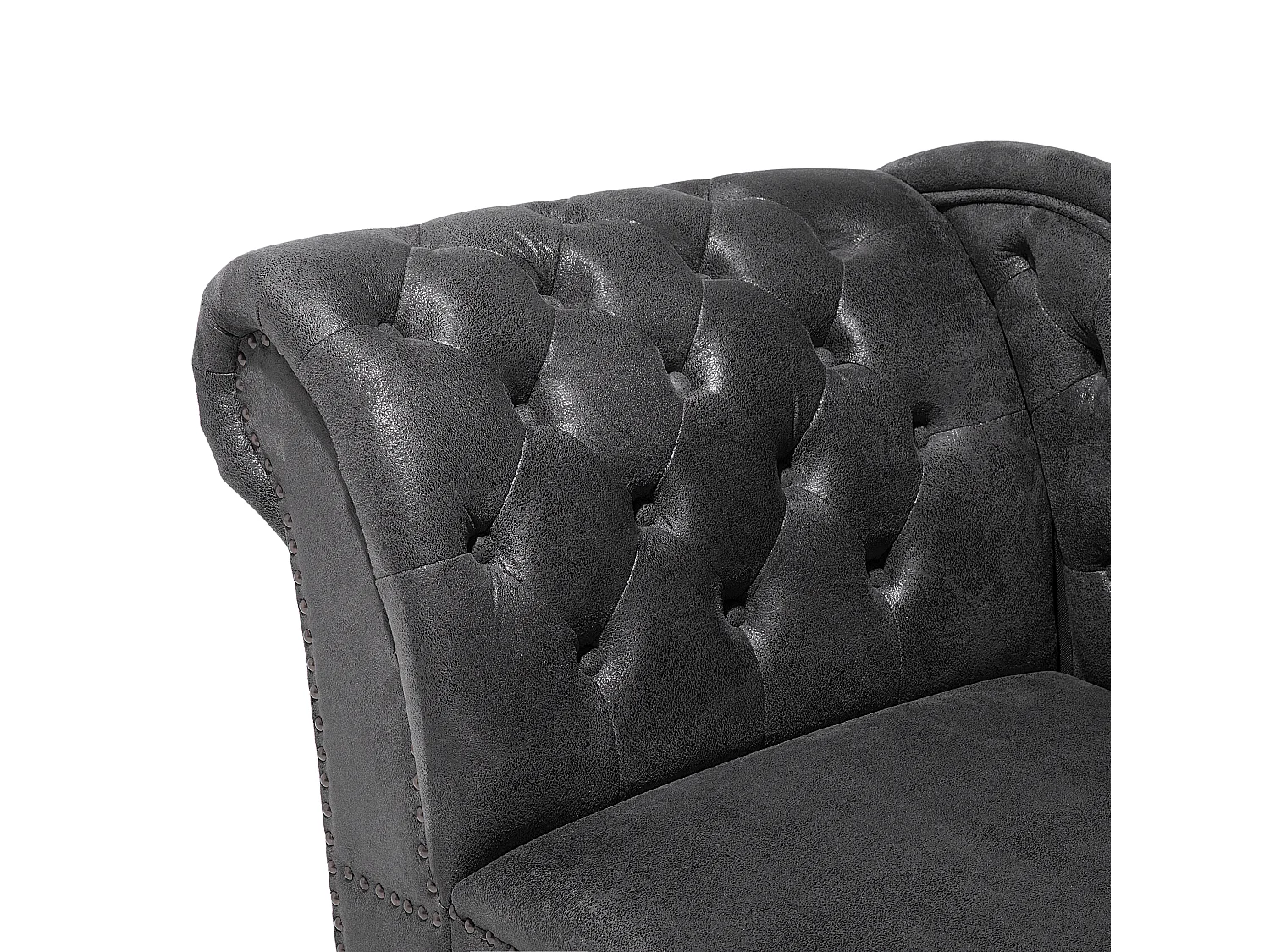 Rechtsseitige Chaiselounge NIMES Kunstwildleder Dunkelgrau