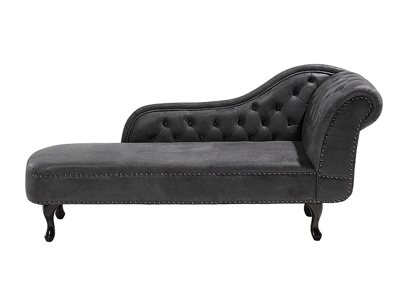 Chaise longue côté droit NIMES Daim synthétique Gris foncé