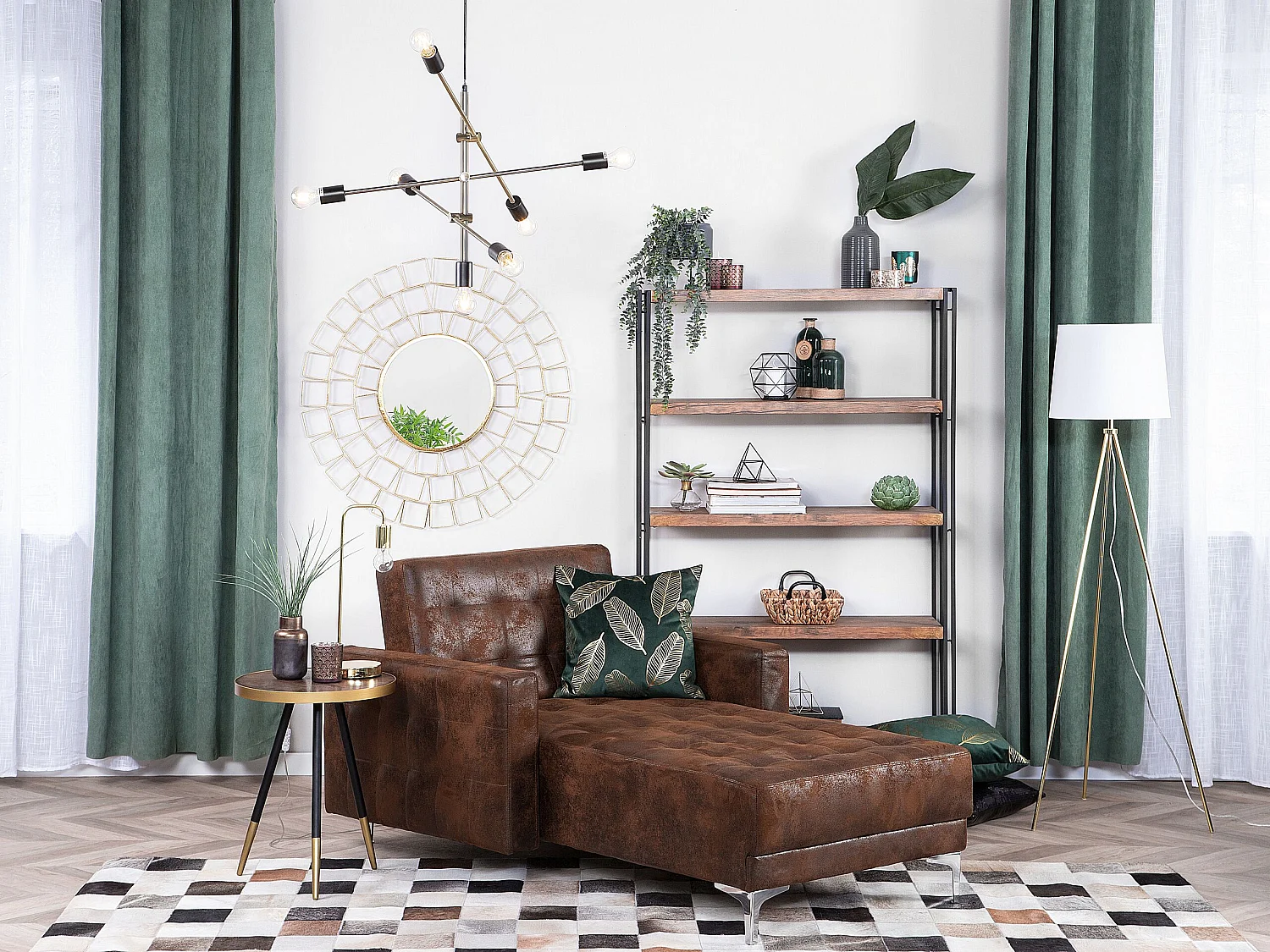 Chaise longue ABERDEEN Cuir PU Marron