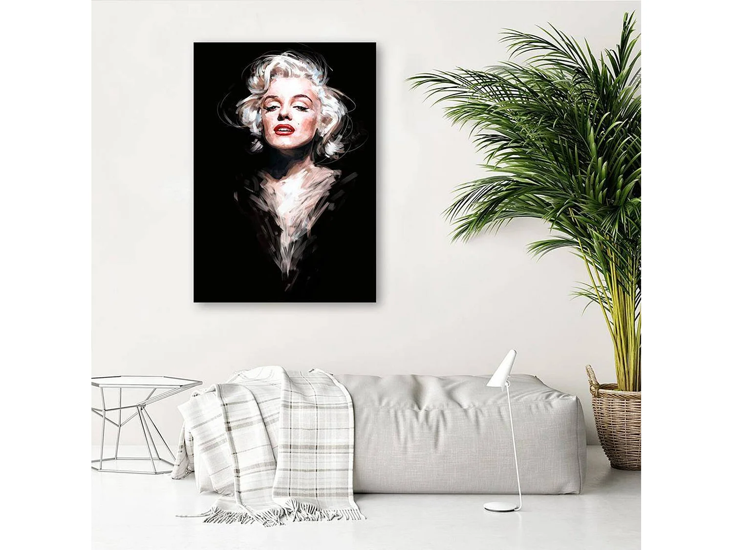 Tableau bois portrait de Marylin Monroe - 70 x 100 cm