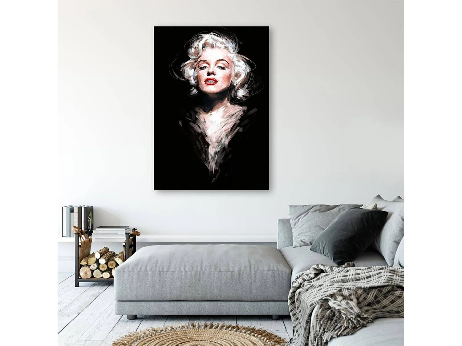 Tableau bois portrait de Marylin Monroe - 70 x 100 cm