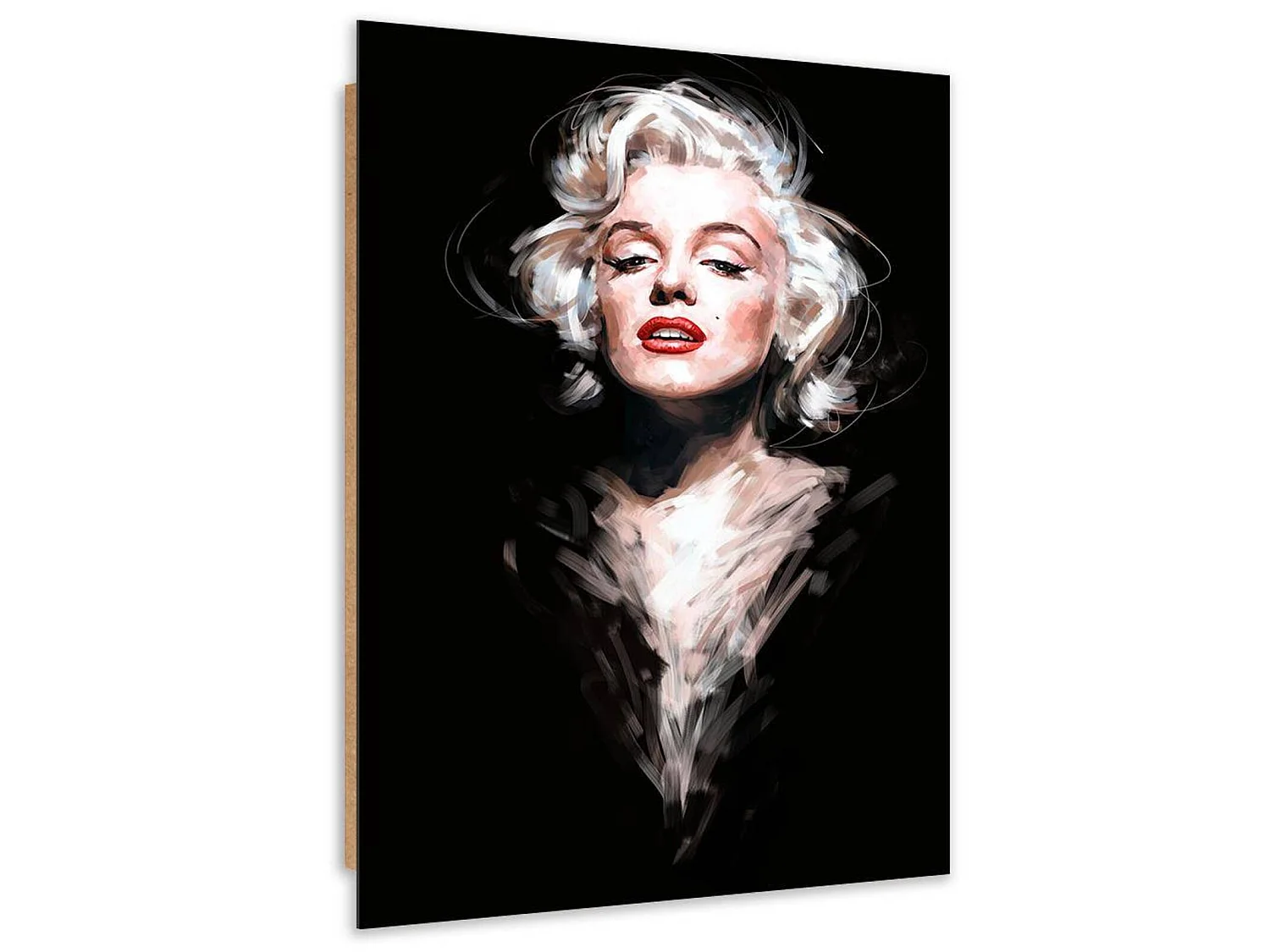 Tableau bois portrait de Marylin Monroe - 70 x 100 cm