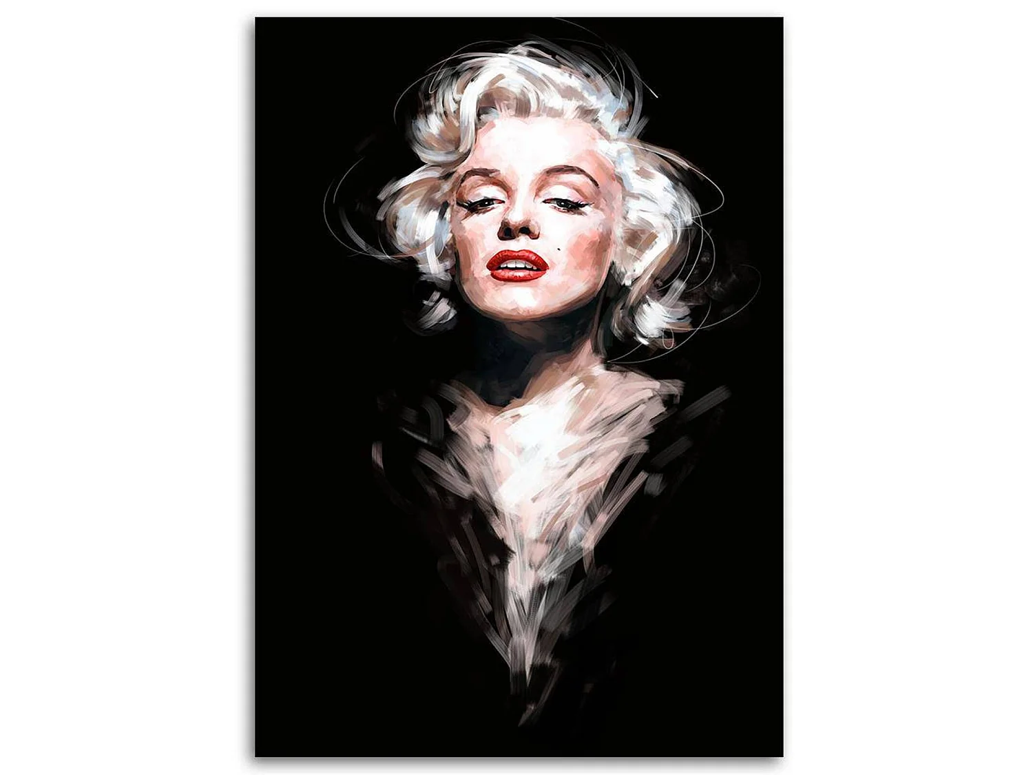 Tableau bois portrait de Marylin Monroe - 70 x 100 cm