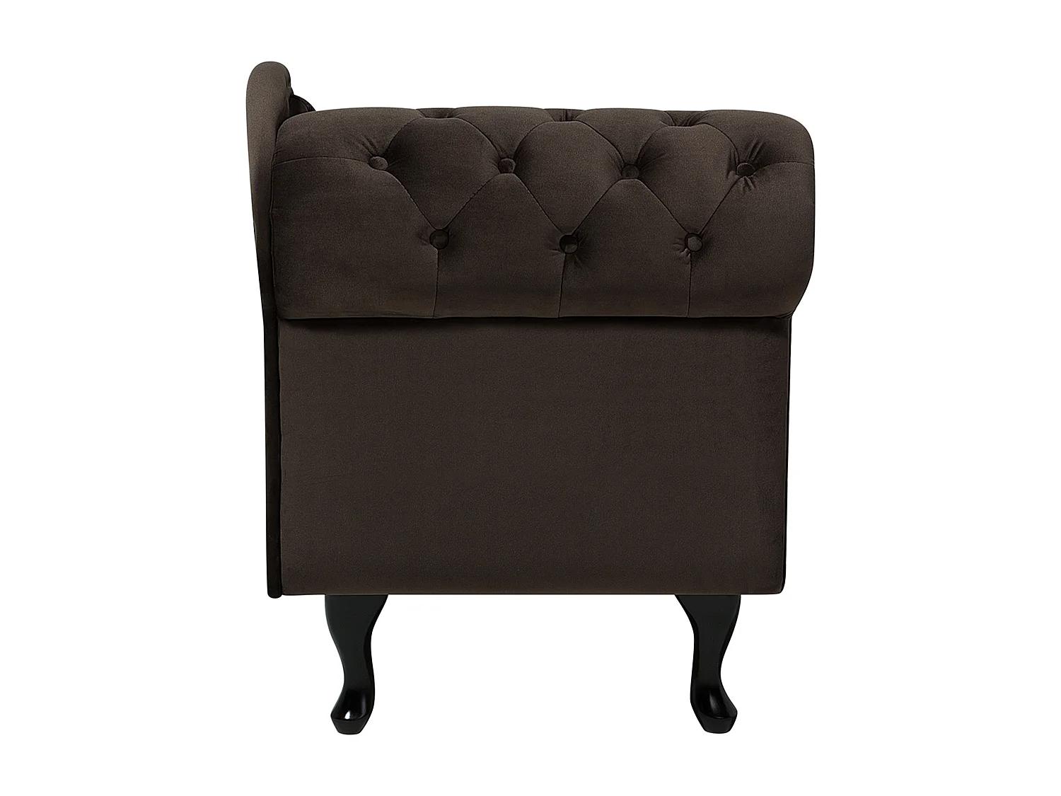 Chaise longue côté droite NIMES Velours Marron foncé