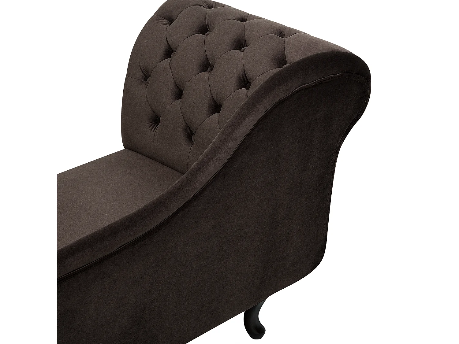 Chaise longue côté droite NIMES Velours Marron foncé