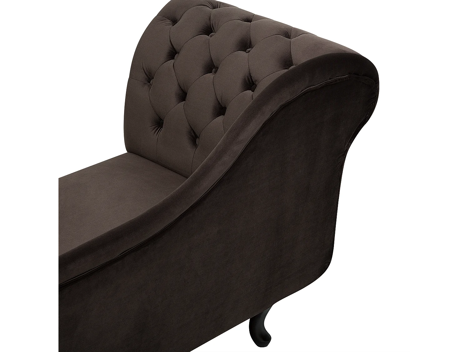 Chaise longue côté droite NIMES Velours Marron foncé
