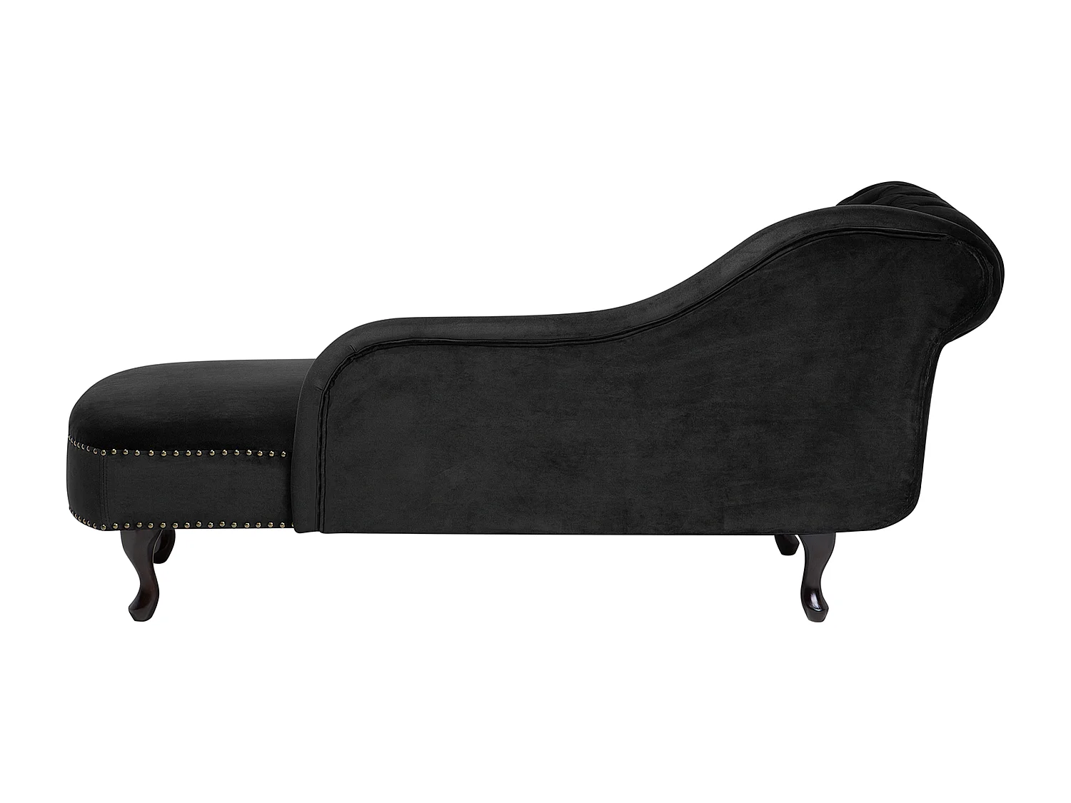 Chaise longue izquierdo NIMES Terciopelo Negro