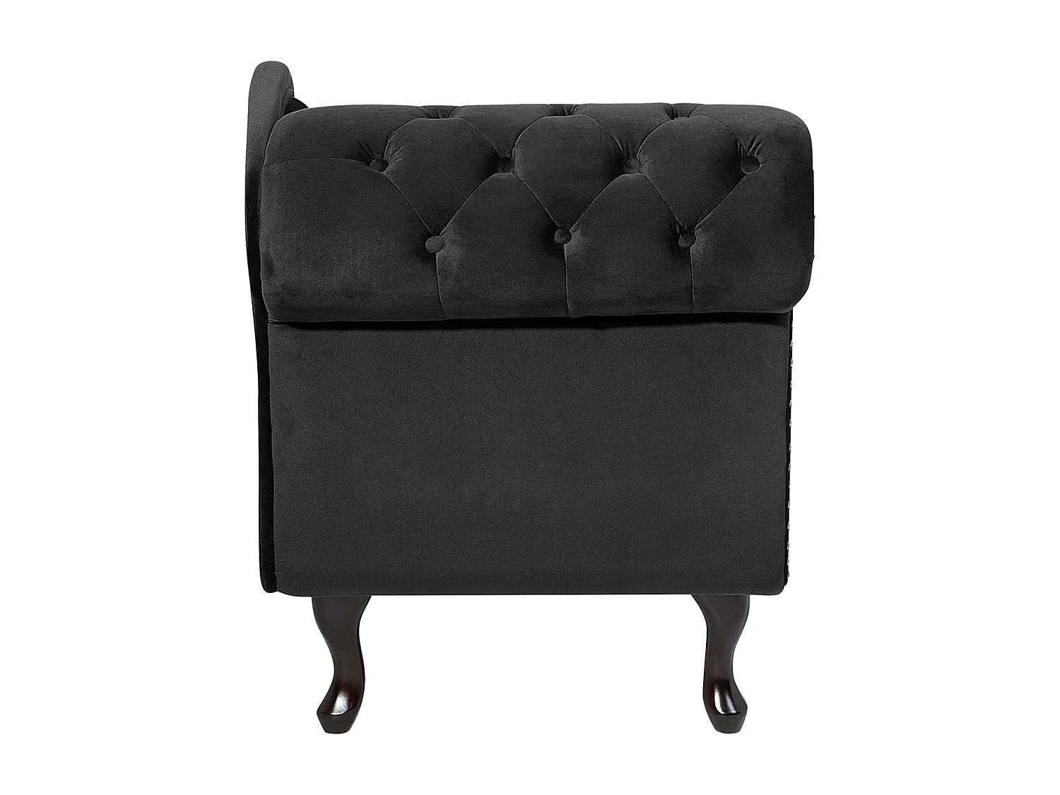 Chaise longue izquierdo NIMES Terciopelo Negro
