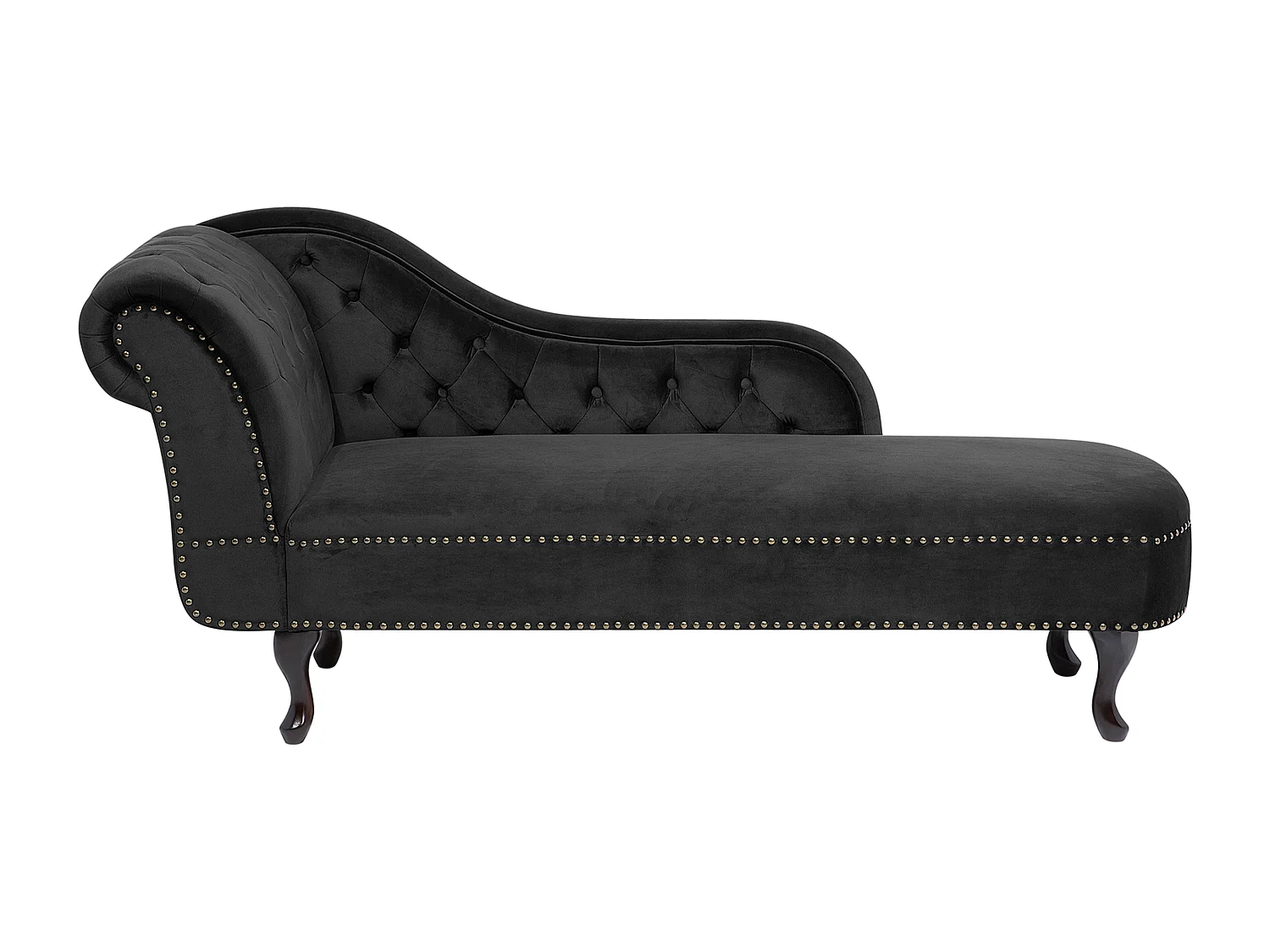 Chaise longue côté droite NIMES Velours Noir