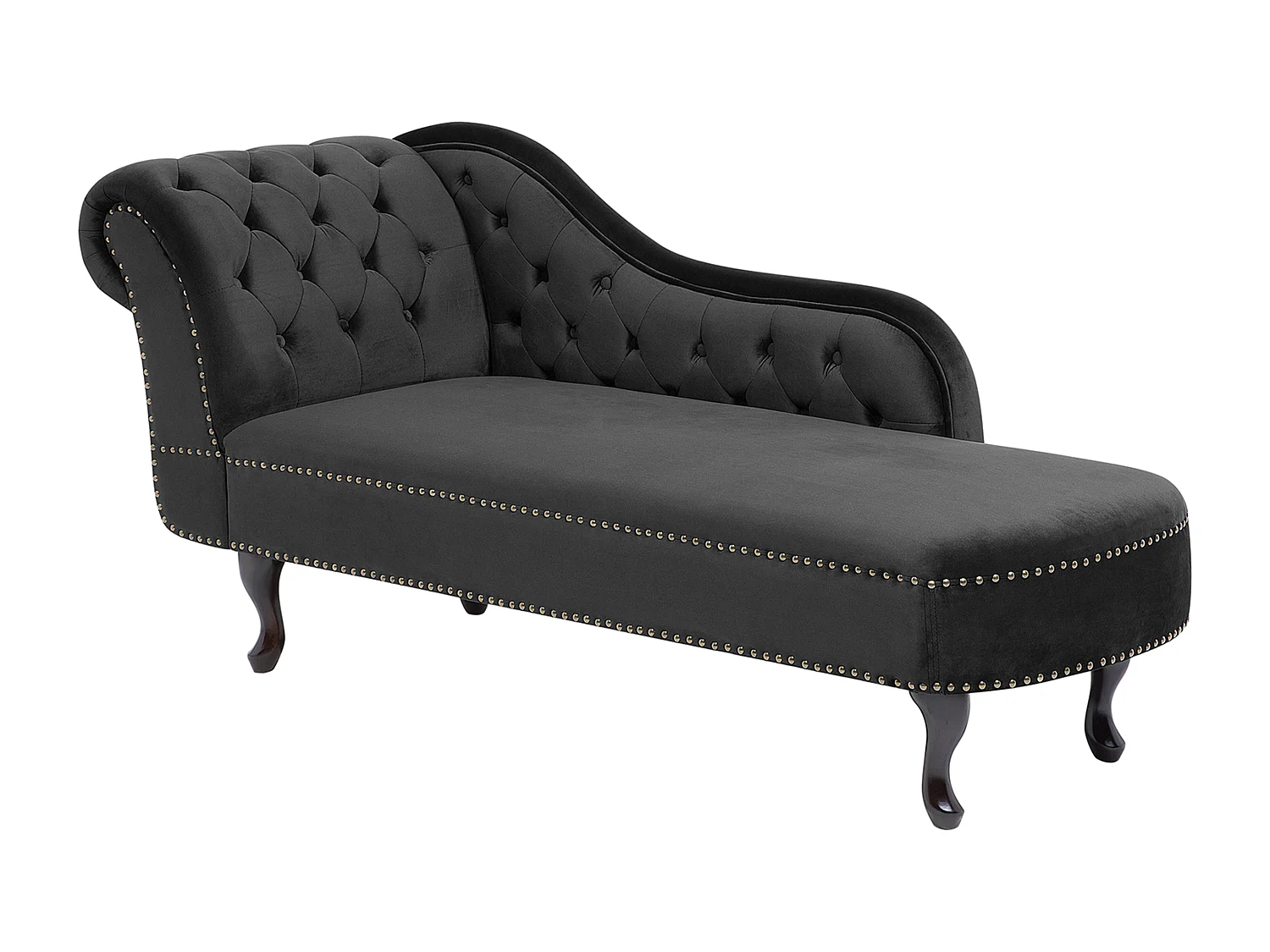 Chaise longue côté droite NIMES Velours Noir