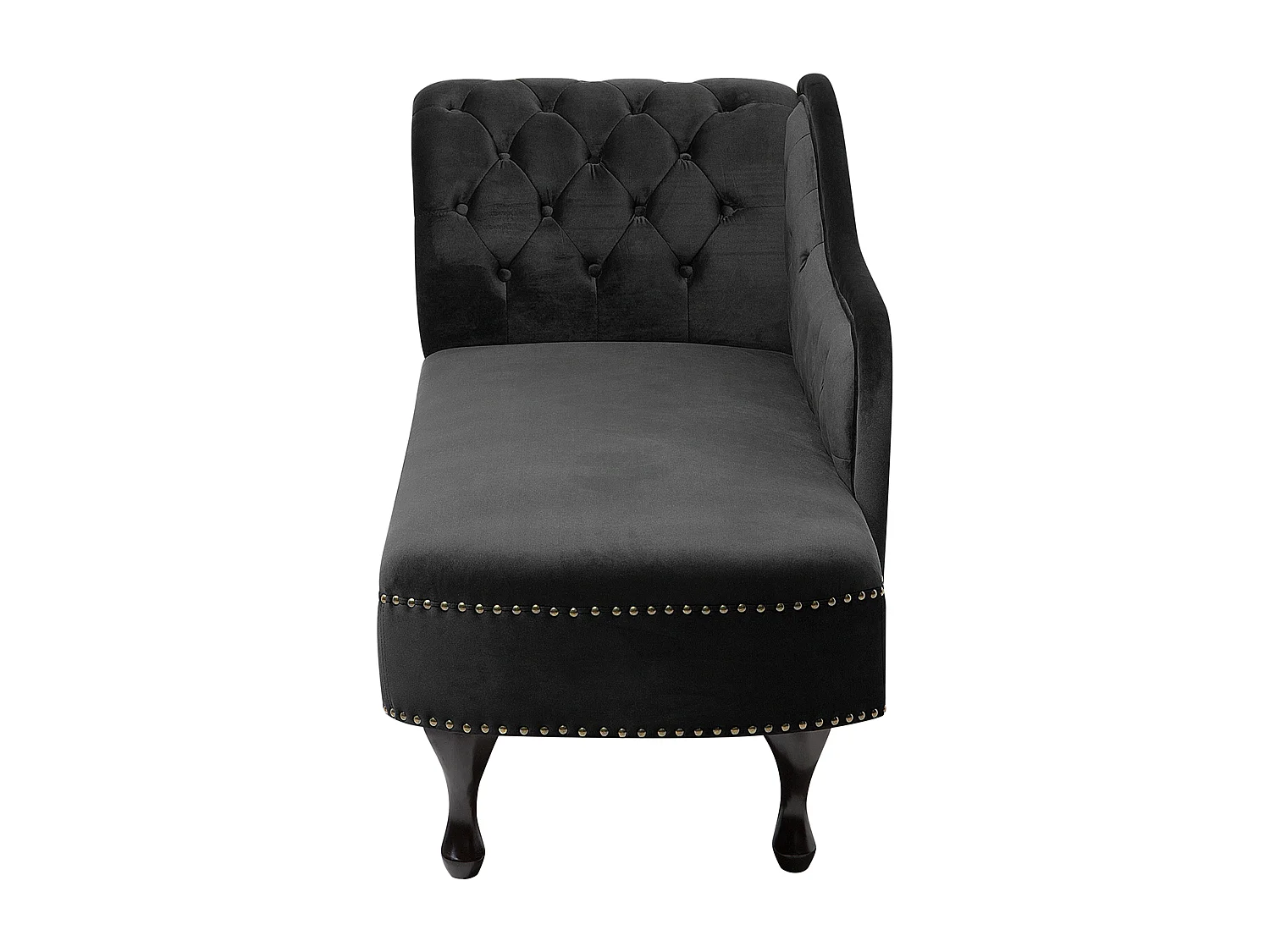 Chaise longue côté droite NIMES Velours Noir