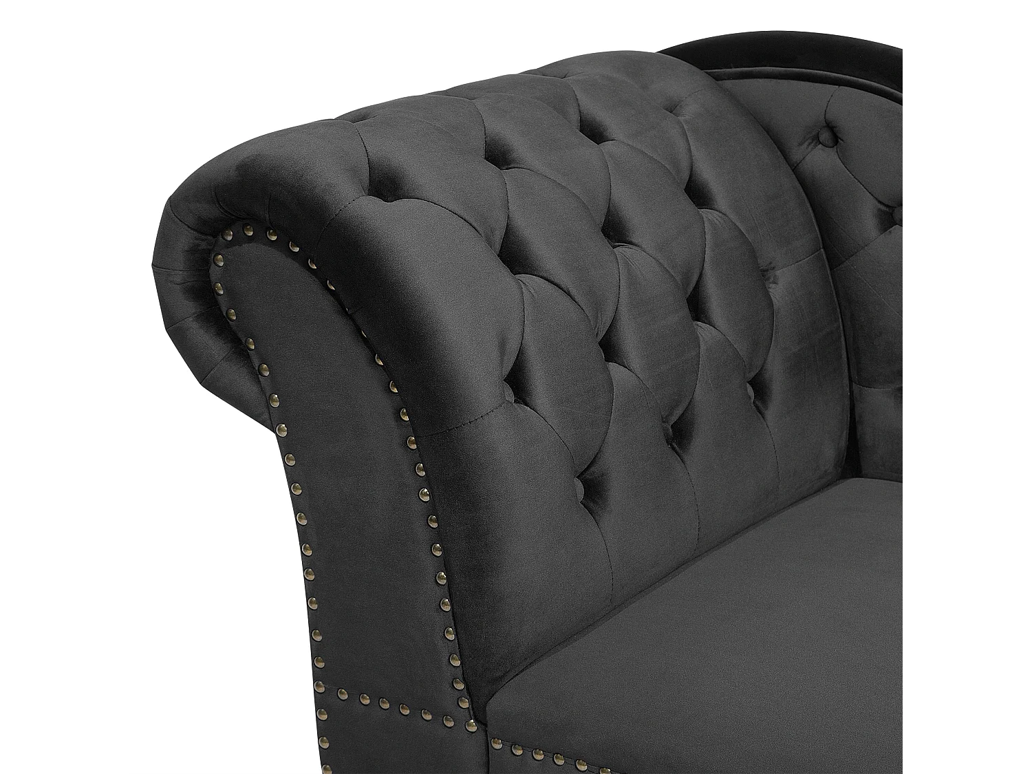 Chaise longue côté droite NIMES Velours Noir